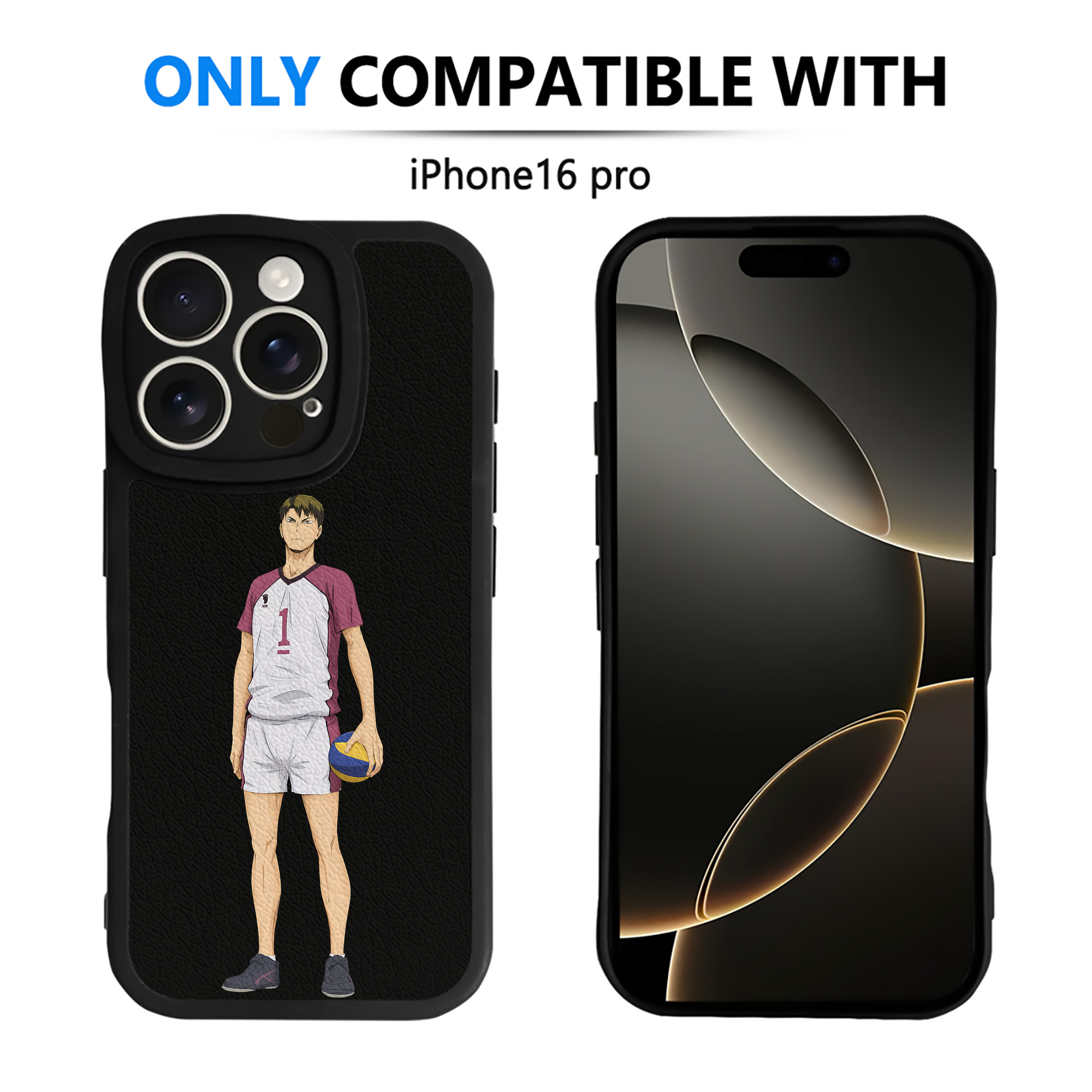 （画像用） ハイキュー!! Haikyu!! 【iPhone 16シリーズ対応】シリコンスマホケース（レザー調） 材質：シリコン